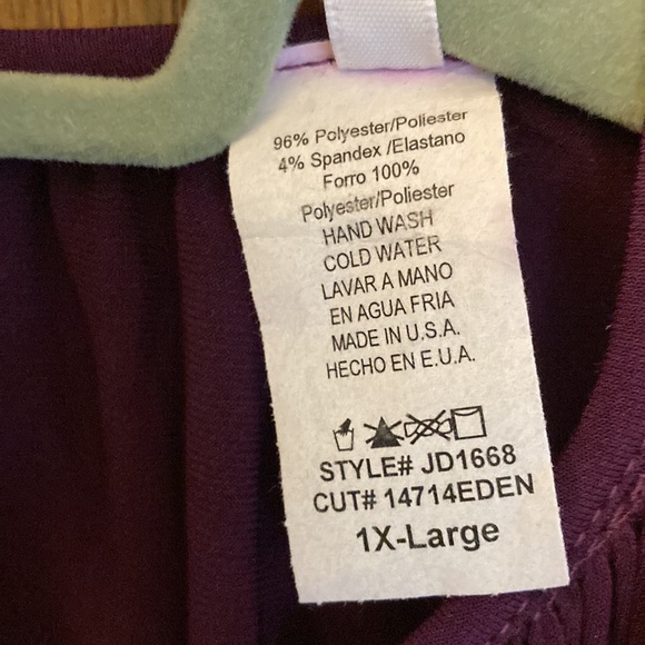 Halter style plum colored dress with sequin waist accent. Size 1x - Picture 3 of 4